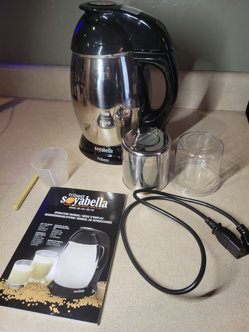 Soyabella Soy/Plant Based Milk Maker - Black & Stainless Steel